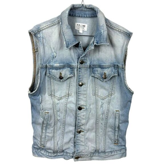 Frame Denim Light Blue Denim Vest - Picture 2 of 7